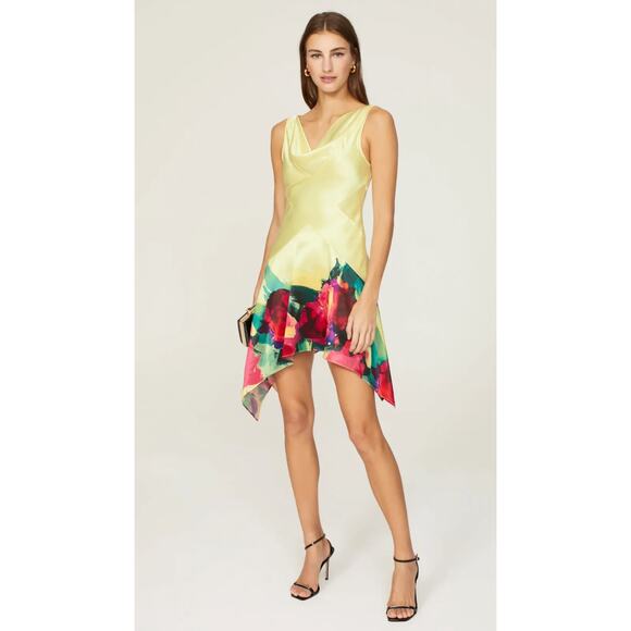 Nicholas Sherina Yellow Floral Mini Dress - Picture 1 of 10